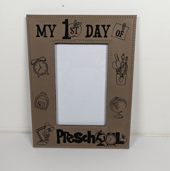 Picture frame 1st day of Preschool keepsake. Accents My First Day